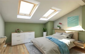 Lire la suite à propos de l’article Choisir le mur idéal à peindre dans une chambre sous pente : guide pratique