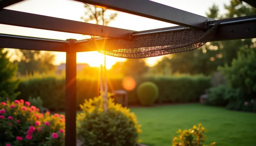 Pergola avec un filet de camouflage moderne