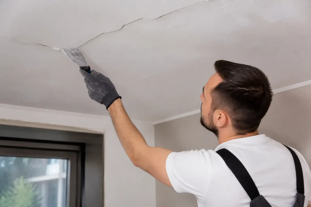 Comment réparer un plafond fissuré